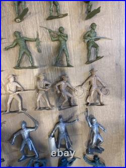 Lot Of Vintage 1964 Louis Marx & Co. Cowboys Knight & Indians 6 Plastic Figures