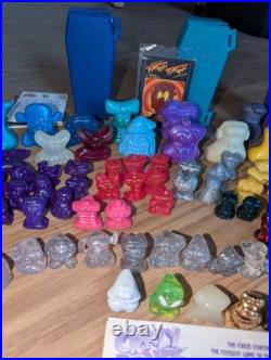 Lot of 100+ Vintage Crazy Bones Mixed Figures Glow Aliens Coffin Rare Gold