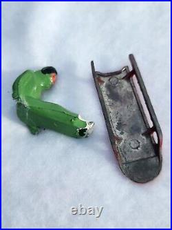 Lot of 12 Lead Barclay Manoil Figure Christmas Winter Sport Skaters Skiers Sleds
