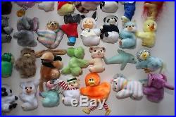 Lot of 175 rare vintage Clip On toy huggers grabbers plush dolls figures 1980's