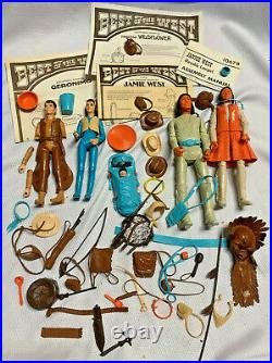 Lot of 1970's Vtg Best of the West Action Figures Louis Marx Toys Accessories