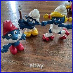 Lot of 24 Vintage Mixed Smurfs Figures Schleich Peyo Toy Hong Kong 70s 80s