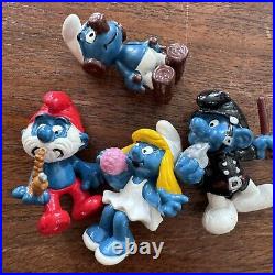 Lot of 24 Vintage Mixed Smurfs Figures Schleich Peyo Toy Hong Kong 70s 80s