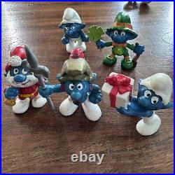 Lot of 24 Vintage Mixed Smurfs Figures Schleich Peyo Toy Hong Kong 70s 80s