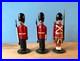 Lot of 3 vintage wooden toy soldiers carved wood figures Kirby Erzgebirge style