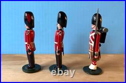 Lot of 3 vintage wooden toy soldiers carved wood figures Kirby Erzgebirge style