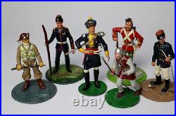 Lot of 6 Vintage SERIES 77 Metal Military/Soldier MOUNTED Toy Figures