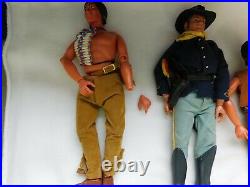 Lot of 7 Gabriel 1973 Lone Ranger Action Figures With Accessories