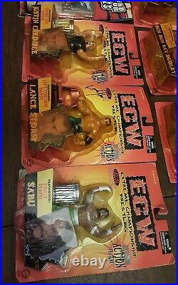 Lot of 7 Rare 1999 ECW Wrestling Figure San Francisco Toymaker vintage toys NIB