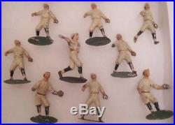 Lot of 9 Awesome Antique Metal Toy Baseball Player Figures 2 Germany 1900s RARE