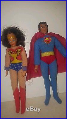 Lot of 9 Vintage 1970's Mego 8 inch Action Figures, Batman, Wonder Woman etc
