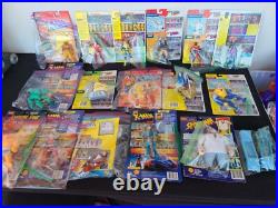 Lot x17 Vintage Marvel 90s X-Men Action Figures Toy Biz Spiderman cardbacks Fan