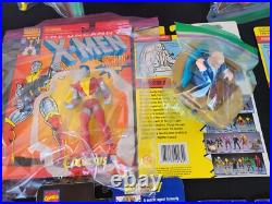 Lot x17 Vintage Marvel 90s X-Men Action Figures Toy Biz Spiderman cardbacks Fan
