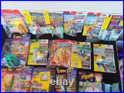 Lot x17 Vintage Marvel 90s X-Men Action Figures Toy Biz Spiderman cardbacks Fan