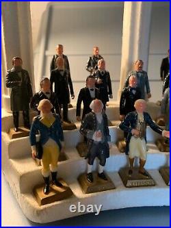 MARX 1960's Set of United States #1-36 Presidents 35 Mini Figures withDisplay