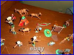 MARX MINIATURE CIVIL WAR 32mm PLAY SET FIGURES 1960 ERA (57) & INDIANS(31)