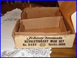 MARX Orig. Rev War Johnny Tremain partial play set. Withbox, Acc. Figures