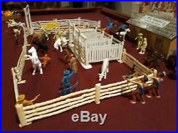 MARX ROY ROGERS RANCH PLAYSET WITH BOX and LARGE QUANTITY OF FIGURES