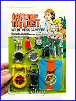 MEGA RARE vtg 70s Larami Land of the Lost Wilderness Campfire Rack Toy MOC