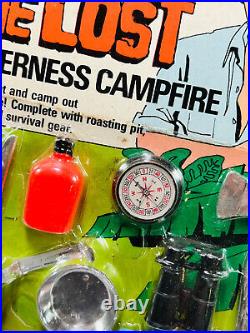 MEGA RARE vtg 70s Larami Land of the Lost Wilderness Campfire Rack Toy MOC