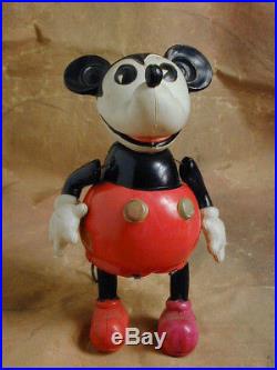MICKEY MOUSE WALKER RAMBLER VINTAGE 1930s CELLULOID WINDUP MOVING TOY FIGURE