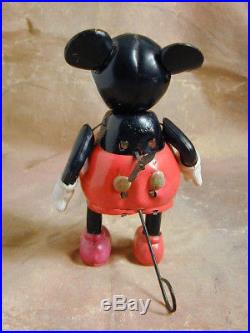 MICKEY MOUSE WALKER RAMBLER VINTAGE 1930s CELLULOID WINDUP MOVING TOY FIGURE