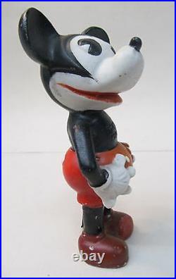 MICKEY MOUSE with hands on hips THIN figure 1930's Japanese bisque Disney
