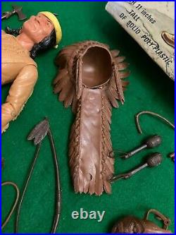 Marx Chief Cherokee Johnny West 1960's Action Figure With Lots Of Acc