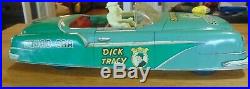 Marx Dick Tracy Friction Squad Car with 2 figures, 20 inches long