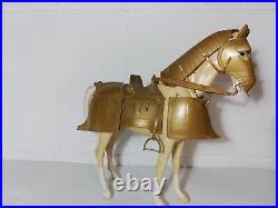 Marx Golden Knight With Horse Sir Gordon And Horse Bravo. Vintage MCM 50s 60s