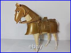 Marx Golden Knight With Horse Sir Gordon And Horse Bravo. Vintage MCM 50s 60s