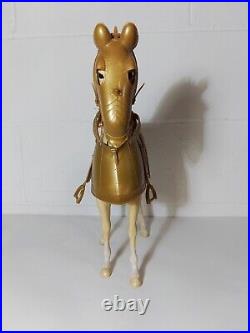 Marx Golden Knight With Horse Sir Gordon And Horse Bravo. Vintage MCM 50s 60s