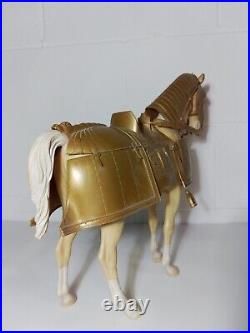 Marx Golden Knight With Horse Sir Gordon And Horse Bravo. Vintage MCM 50s 60s