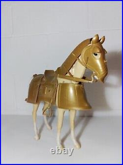 Marx Golden Knight With Horse Sir Gordon And Horse Bravo. Vintage MCM 50s 60s