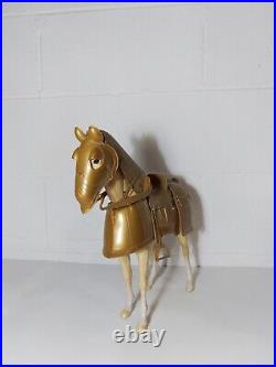 Marx Golden Knight With Horse Sir Gordon And Horse Bravo. Vintage MCM 50s 60s