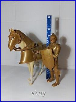 Marx Golden Knight With Horse Sir Gordon And Horse Bravo. Vintage MCM 50s 60s