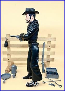 Marx Johnny West Custom Cowboy Black Style Figure W / Accessories