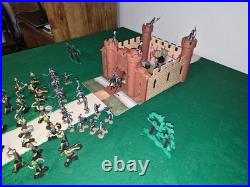 Marx Knights & Vikings, Castle, Ship, D&D, Diorama, Hand Painted Figurine Lot