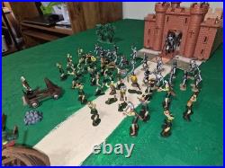 Marx Knights & Vikings, Castle, Ship, D&D, Diorama, Hand Painted Figurine Lot
