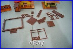 Marx Miniature Western Town 80+ Figures, + Wagons+ Buildings +Animals MORE