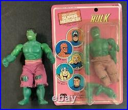 Mego Action Figure Toy Lot Vintage Incredible Hulk Loose & Mint On Card 2 Piece