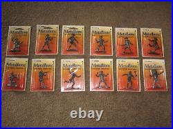 Metal COWBOYS and INDIANS COMPLETE SET of 12 METALLIONS figures toy soldiers