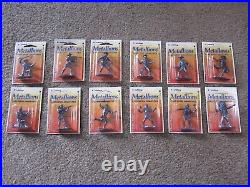Metal COWBOYS and INDIANS COMPLETE SET of 12 METALLIONS figures toy soldiers