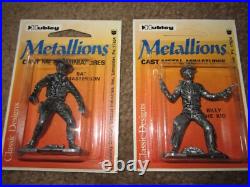 Metal COWBOYS and INDIANS COMPLETE SET of 12 METALLIONS figures toy soldiers