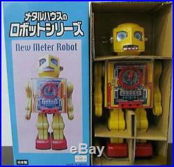 Metal House New Meter Robot Tinplate Yellow Robot series Figure Made in Japan