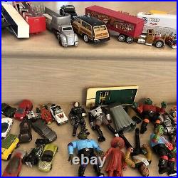 Mix Huge LOT Action Figures Cards Trucks Cars Trains45+lbs VTG Modern SOLD AS IS