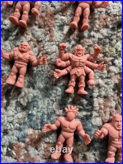 Muscle Men Mattel M. U. S. C. L. E. Pink Flesh Toy Figures, Vintage 1980's Lot Of 14