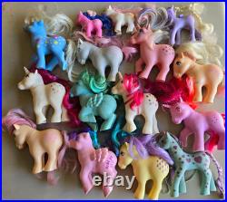 My Little Pony Vintage 1980 Mixed Pony Figures Lot with Original Carry Case
