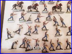 Nice Vintage Lot Of 60+ Pieces Lead CIVIL War Blue & Gray Figures