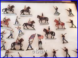 Nice Vintage Lot Of 60+ Pieces Lead CIVIL War Blue & Gray Figures